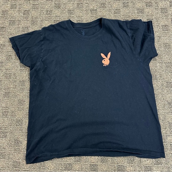 PLAYBOY Black Tee with Orange Logo - Picture 2 of 3